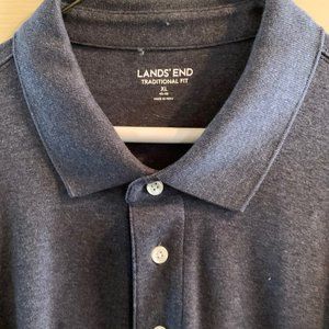 Lands' End long sleeved Polo, never worn, gray, XL